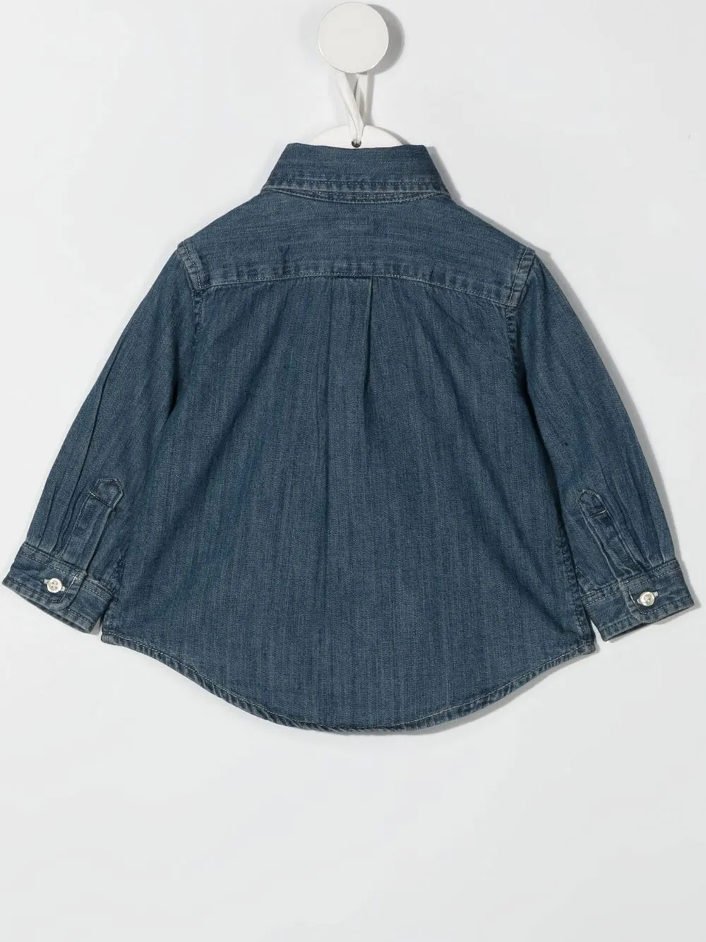Джинсовая рубашка с вышивкой POLO RALPH LAUREN KIDS, синий — фото 2