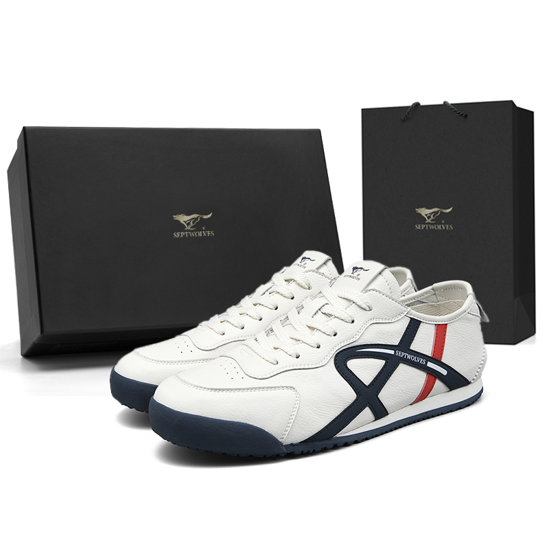 

Низкие повседневные туфли мужские SEPTWOLVES, White Blue (Standard Leather Shoe Size)
