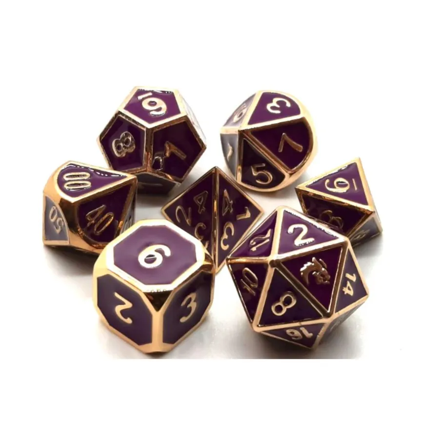 

Набор Poly — фиолетовый металлик с золотом (7), Metal Dice - Elven Forged
