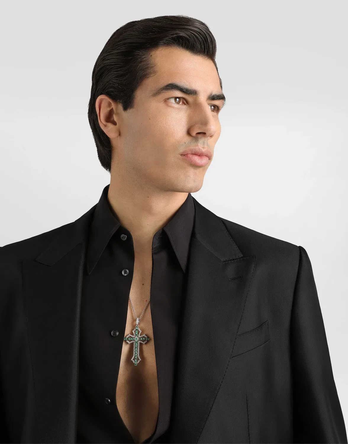 Легкий однобортный жакет из шелкового твила Sicilia Dolce & Gabbana, черный — фото 4