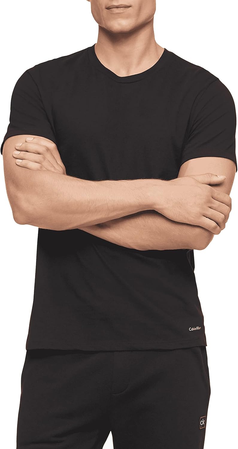 Комплект из 5 мужских классических хлопковых маек Calvin Klein, 5 Black Crewneck — фото 2