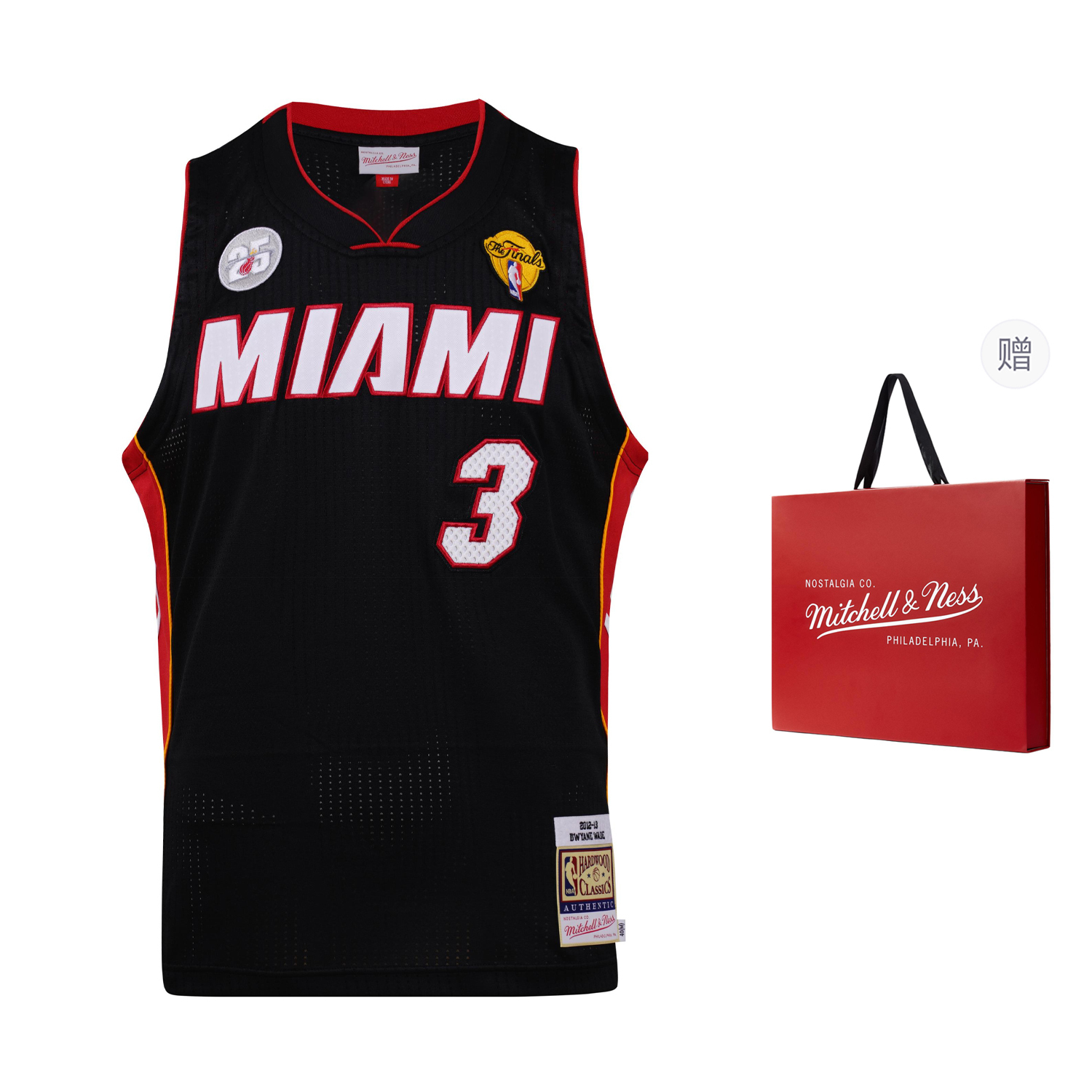 

Джерси Mitchell & Ness 'NBA Miami Heat 2012 Dwyane Wade' дорожная финальная Mitchell Ness, черный