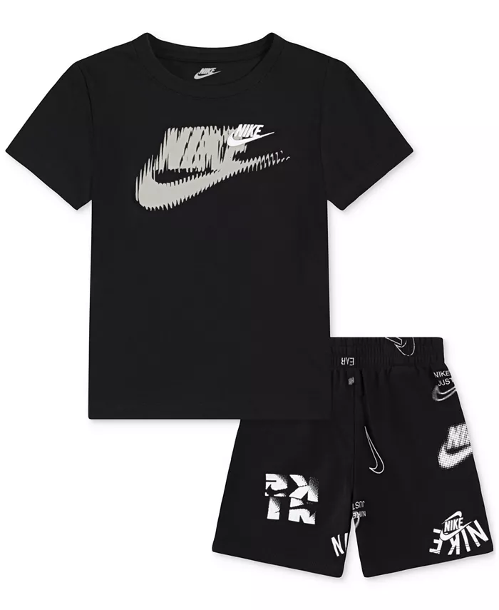 

Футболка и шорты Little Kids Club Brand Energy, комплект из 2 предметов Nike, черный