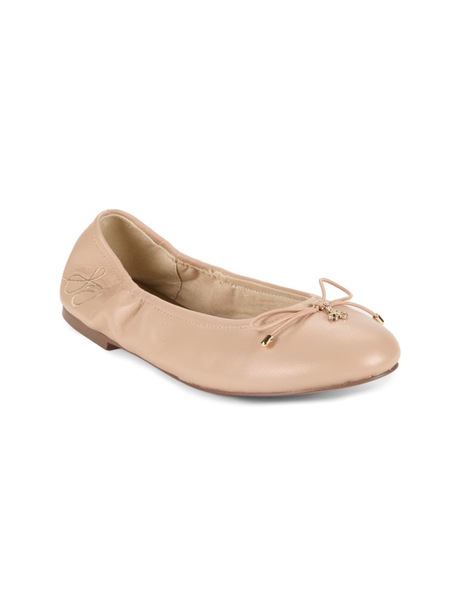 

Кожаные балетки Felicia для девочек Sam Edelman, бежевый
