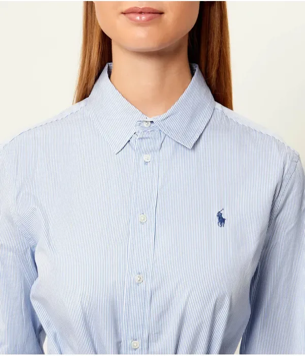 Платье с поясом Polo Ralph Lauren, небесно-голубой — фото 3