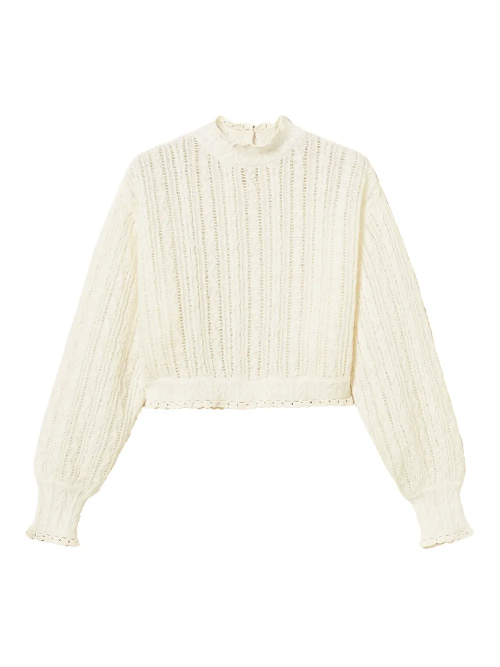 

Вязаный свитер с оборками Twinset, белый