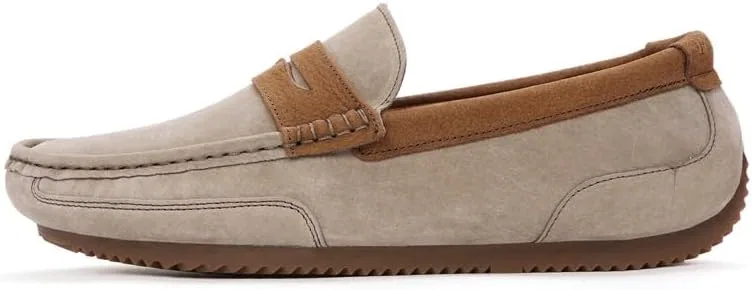 Лоферы из искусственной кожи и замши мужские, Khaki SayfuR — фото 2