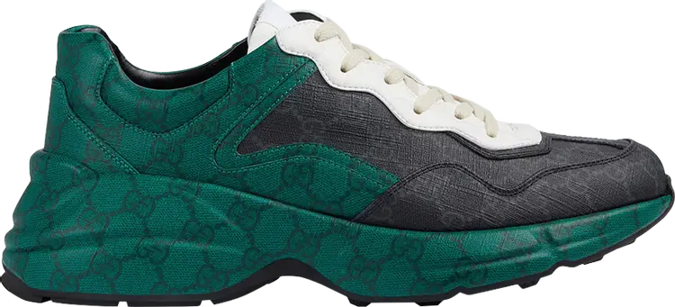 

Кроссовки Gucci GG Rhyton 'Green Black Monogram', зеленый, Серый, Кроссовки Gucci GG Rhyton 'Green Black Monogram', зеленый