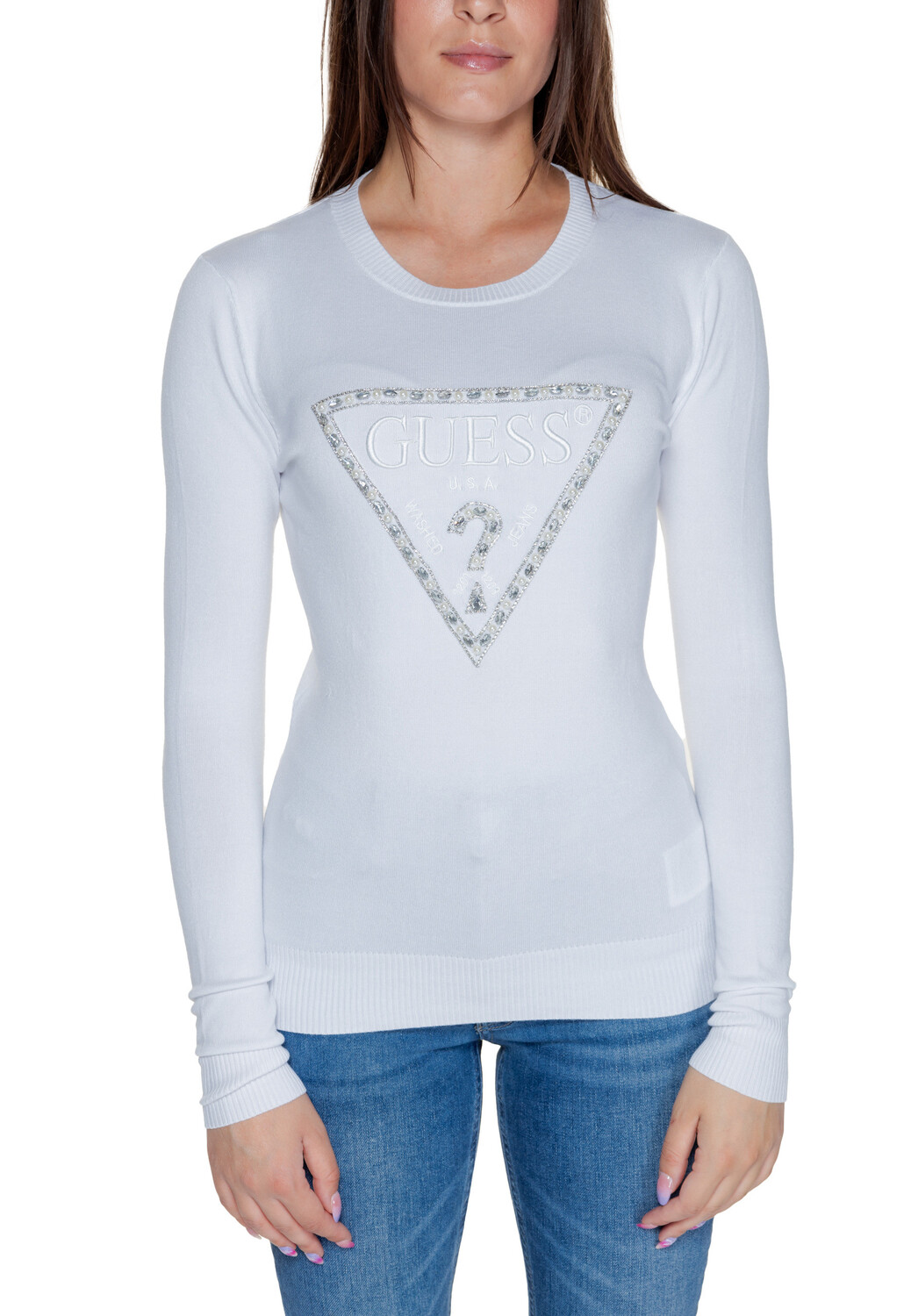 

Свитер Guess облегающий, белый