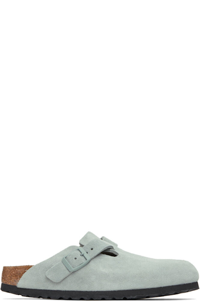 Серые узкие мокасины Boston Soft Footbed Slip-on Birkenstock