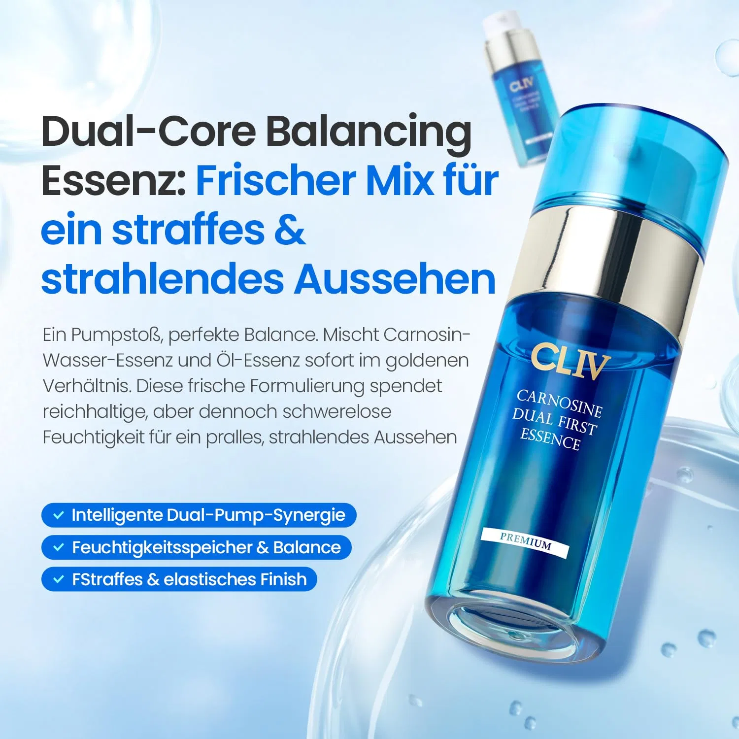 Эссенция Cliv — Для лица Carnosine Dual First Essence с карнозином, ретинолом и пептидами, 100 мл — фото 2