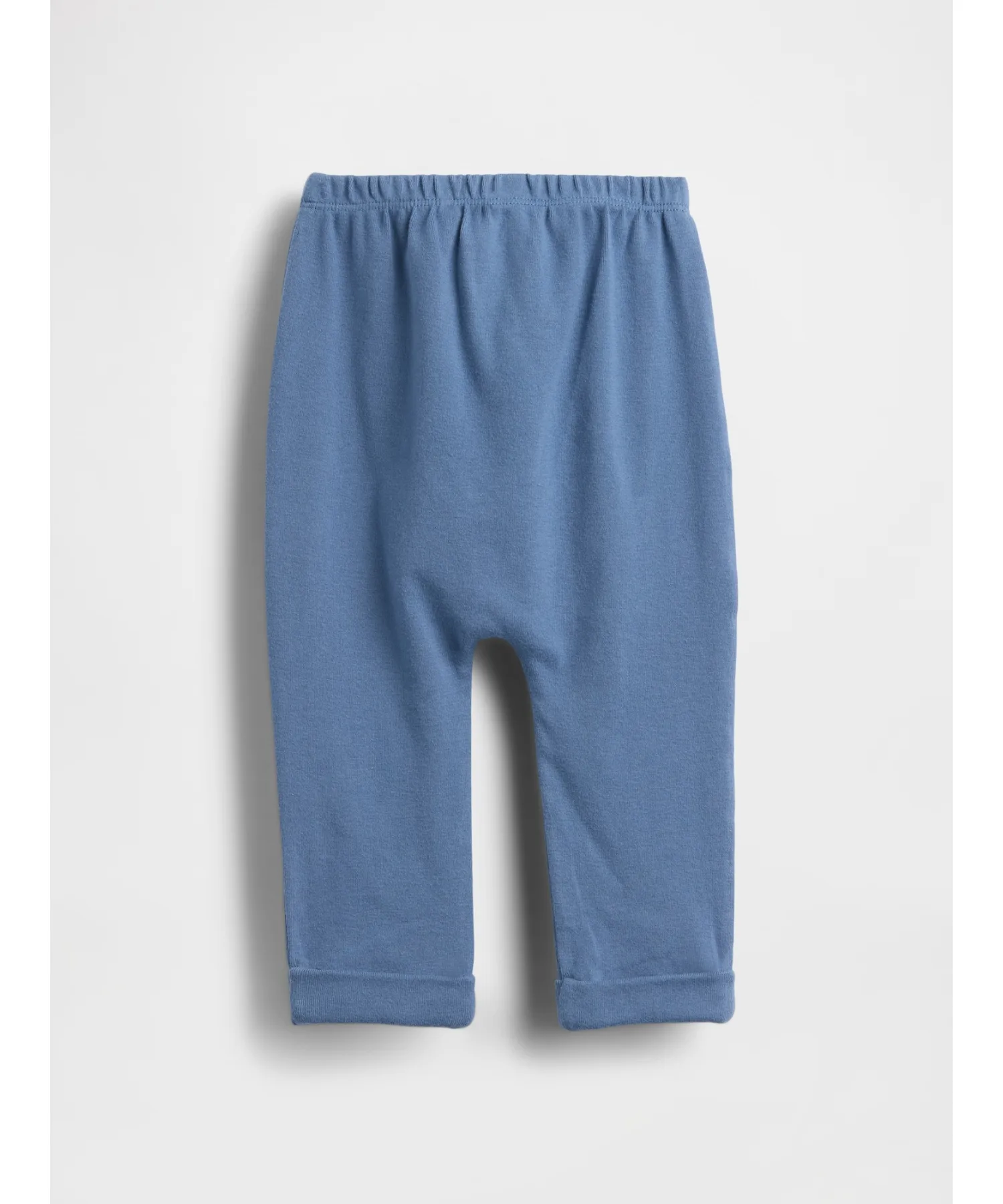 Детские штаны из мягкого хлопка GAP Pull On с графикой белого медведя светло-серые — фото 4