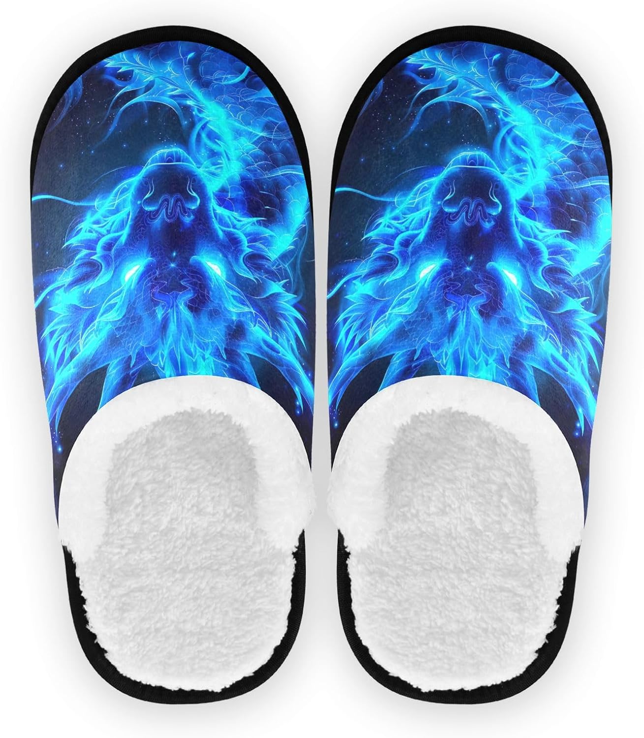 

Домашние тапочки UMIRIKO Blue Flame Dragon Loong для женщин и мужчин, моющиеся, с нескользящей подошвой, с сумкой для хранения, для путешествий и спа 20856139, синий