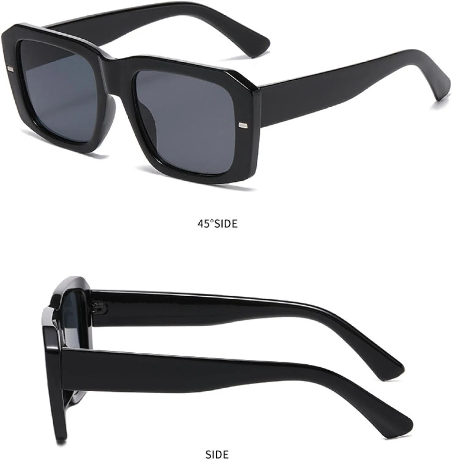 

Модные женские солнцезащитные очки в винтажном стиле с заклепками, панк-стиль, мужские солнцезащитные очки с защитой от УФ-излучения UV400 TOIPASTN, Black Grey