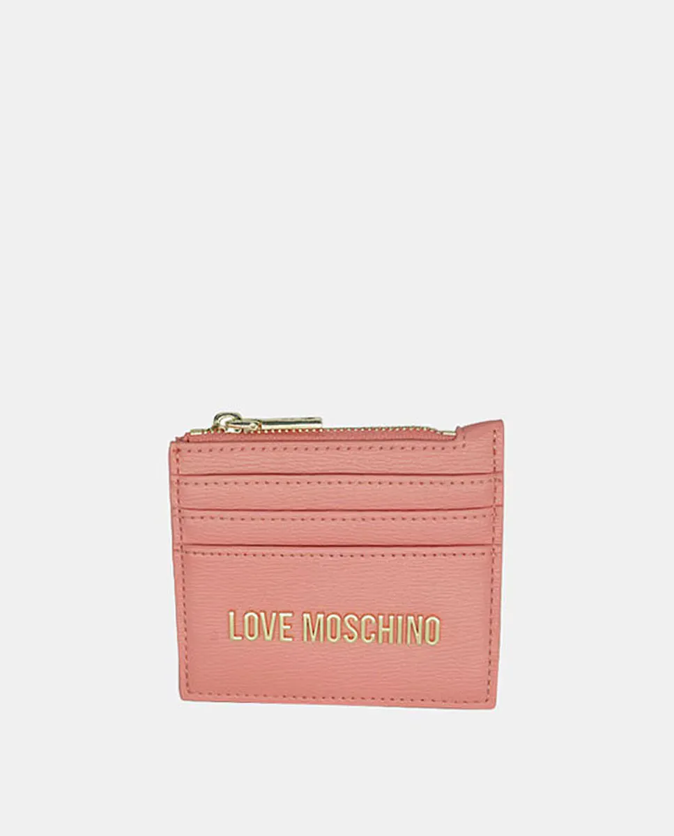 

Держатель для карт на молнии Love Moschino, коралловый