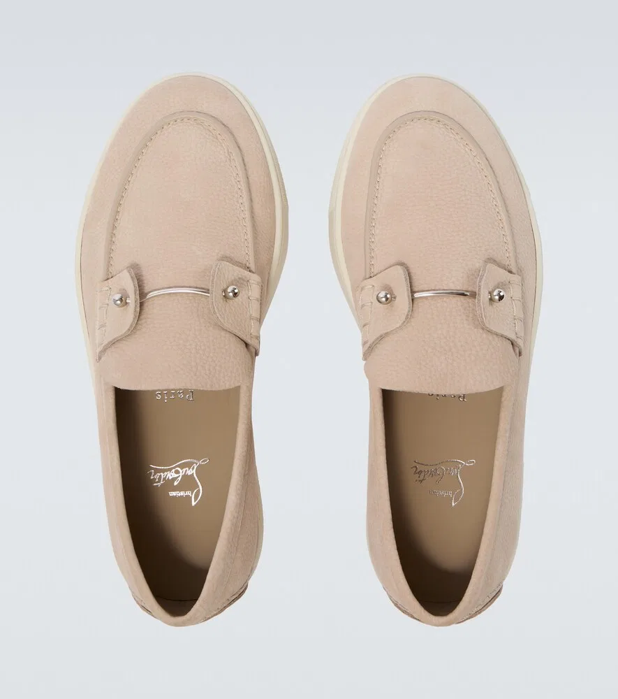 Кожаные туфли-слипоны Chambeliboat Christian Louboutin, бежевый — фото 4