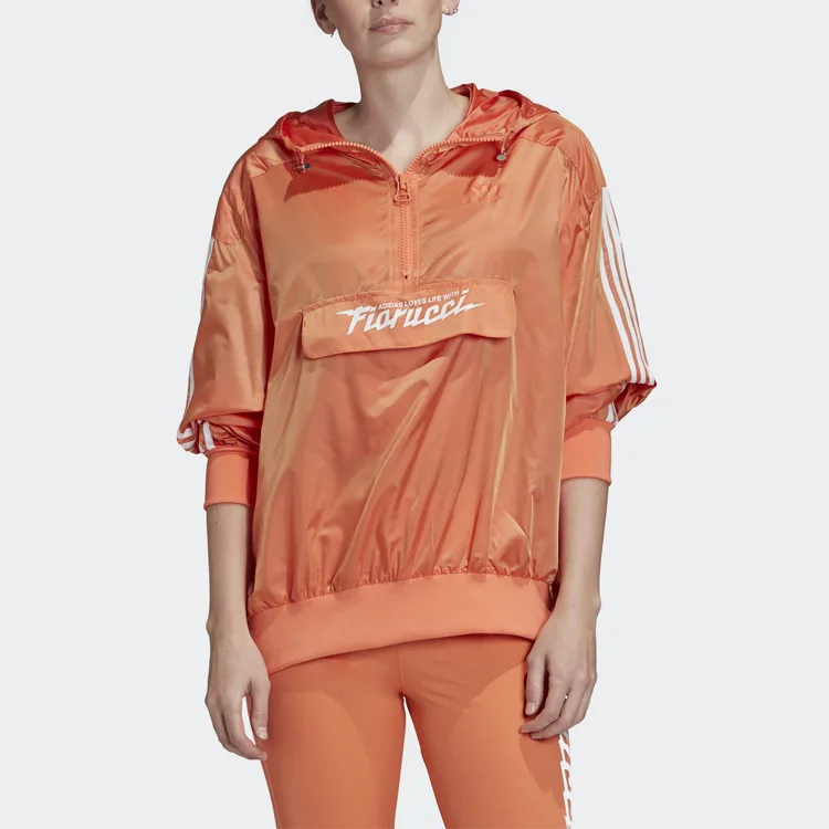 Adidas Originals Куртка FIORUCCI для женщин с капюшоном, цвет коралловый пудровый — фото 3