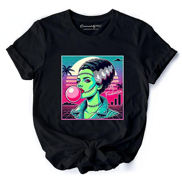 

Футболка Vaperwave Mrs Frankenstein в стиле ретро-неон и синтвейв 80-х Ornamentallyyou