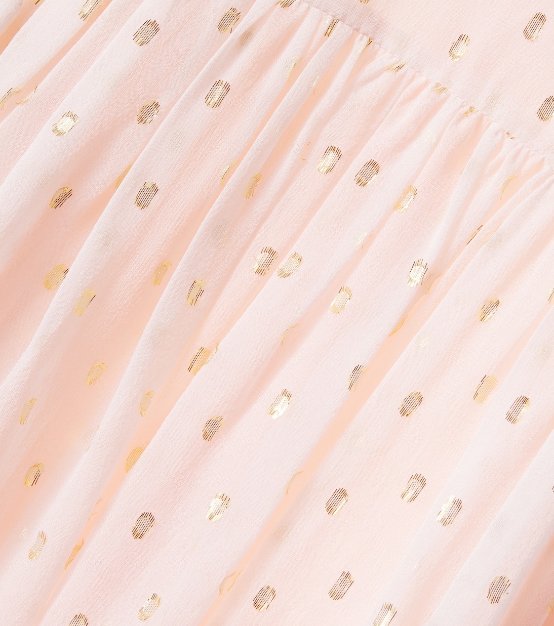 Платье из смесового шелка с оборками в горошек Chloé Kids, Petal Pink — фото 3