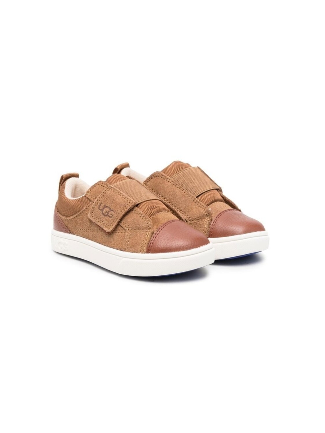 

UGG Kids кеды на липучках с тисненым логотипом, коричневый