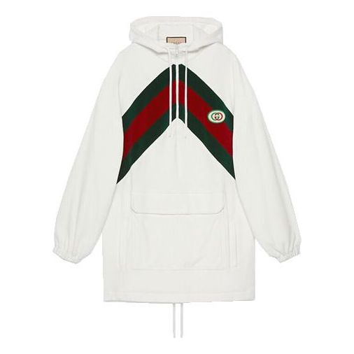 

(WMNS) Хлопковое платье Gucci с плюшевой отделкой Web 'White'