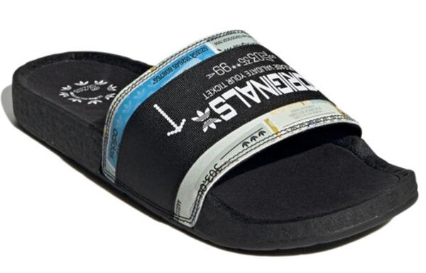 Тапочки originals adilette casual sports slippers black white 'black white' Adidas, черный — фото 3