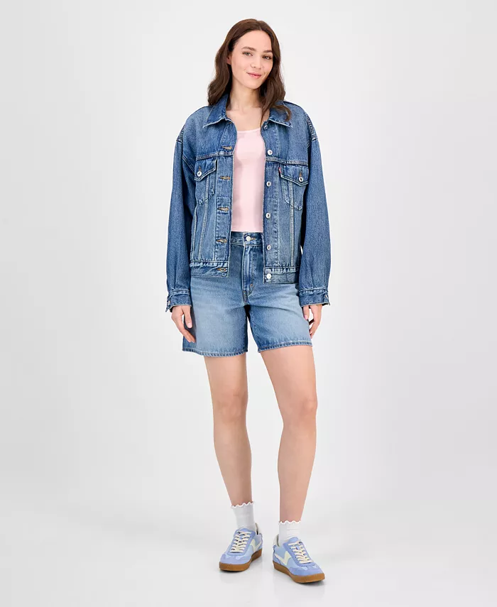 Женская хлопковая куртка в стиле 90-х Trucker Jacket Levi's, синий — фото 4