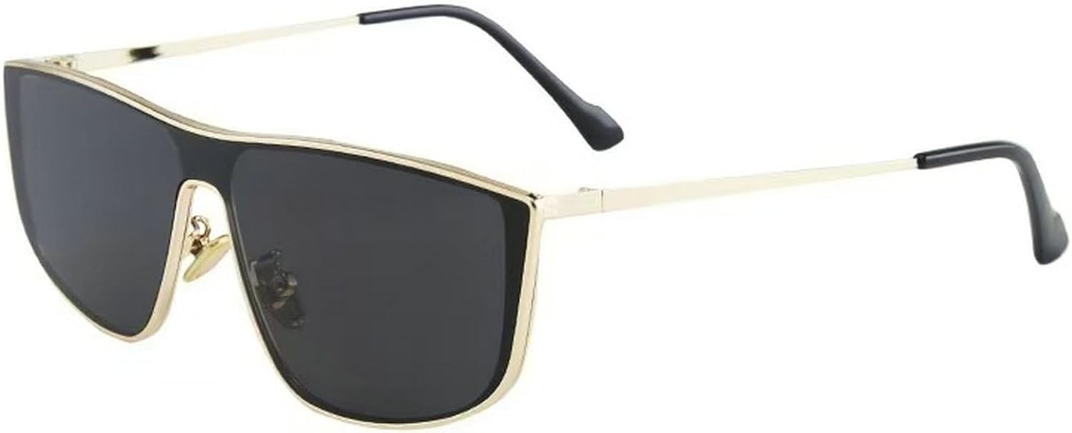 

Модные прямоугольные солнцезащитные очки для женщин и мужчин, металлическая оправа, защита от УФ-излучения UV400, квадратные женские солнцезащитные очки, винтажные панк-солнцезащитные очки для дам mincl, Gold Black