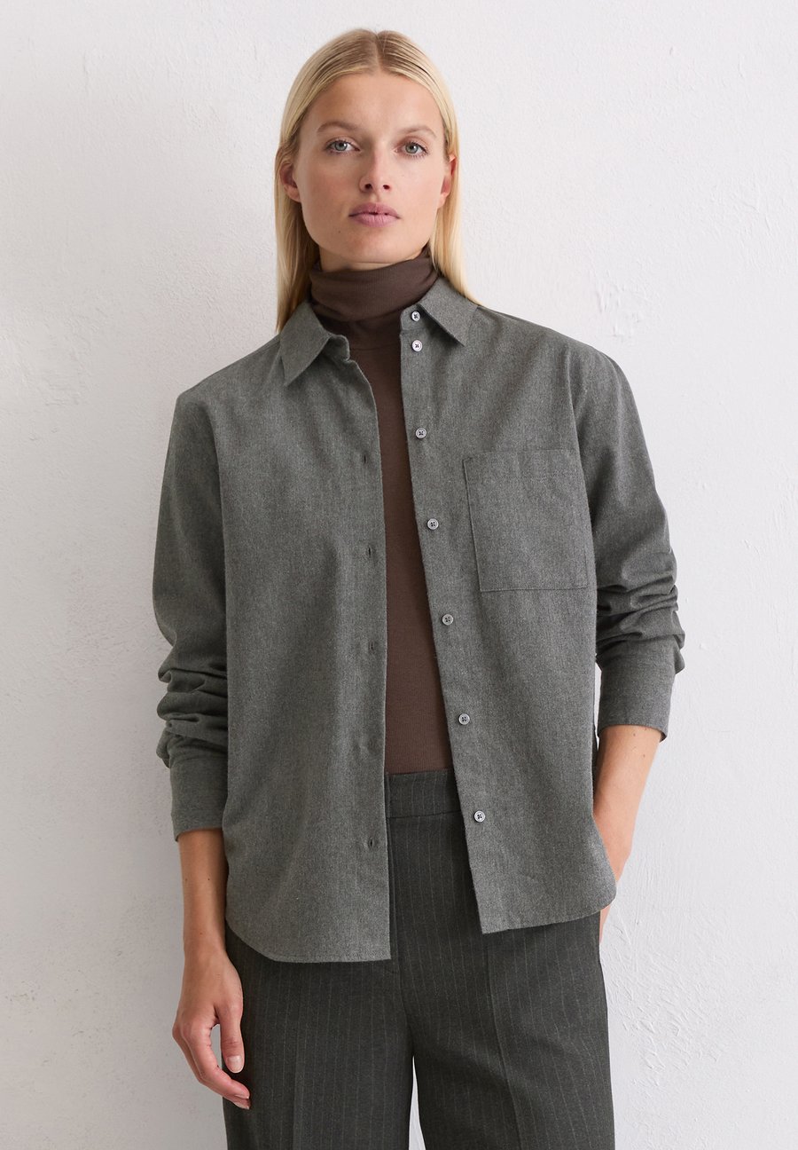 

Блуза Marc O'Polo BLOUSE COLLAR LONG SLEEVES CHEST POCKET, Rocky Grey Melange/Grey