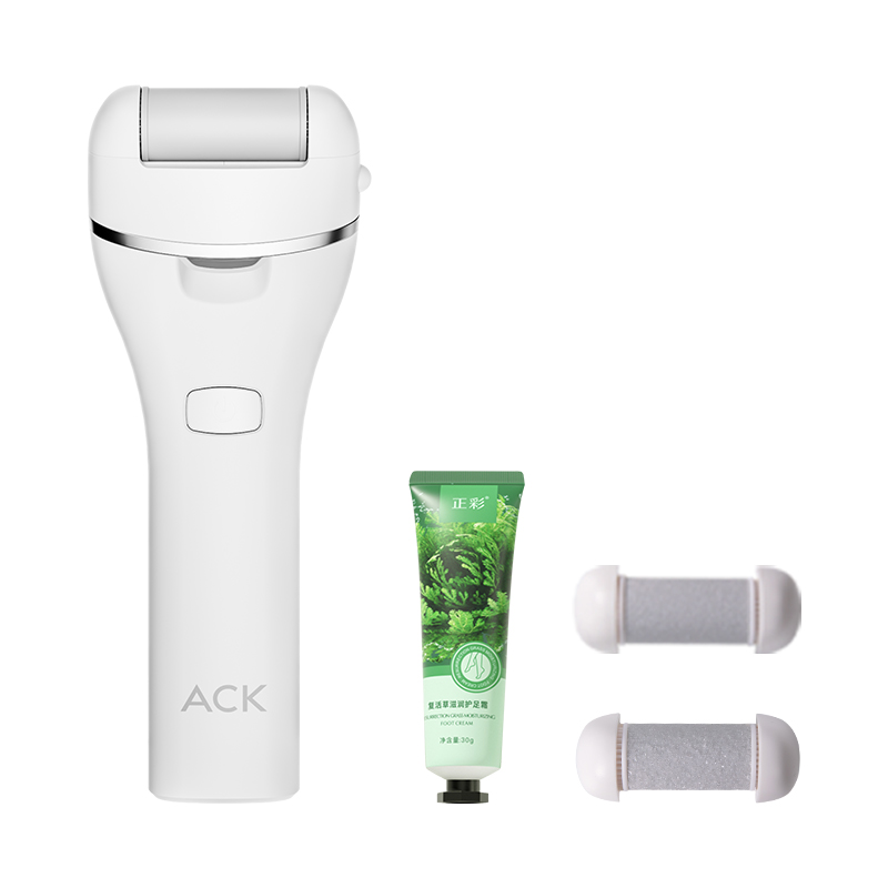 Электрическая пилка для педикюра MJ 2G ACK Rechargeable, белый + шлифовальная головка, 3 штуки