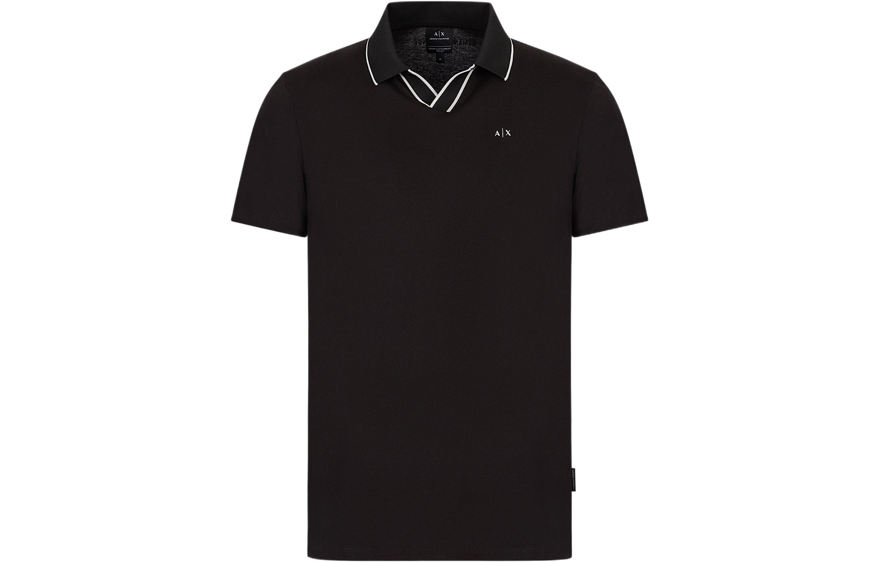 

ARMANI EXCHANGE Футболка-поло AE SS23 мужская black, Черный, ARMANI EXCHANGE Футболка-поло AE SS23 мужская black