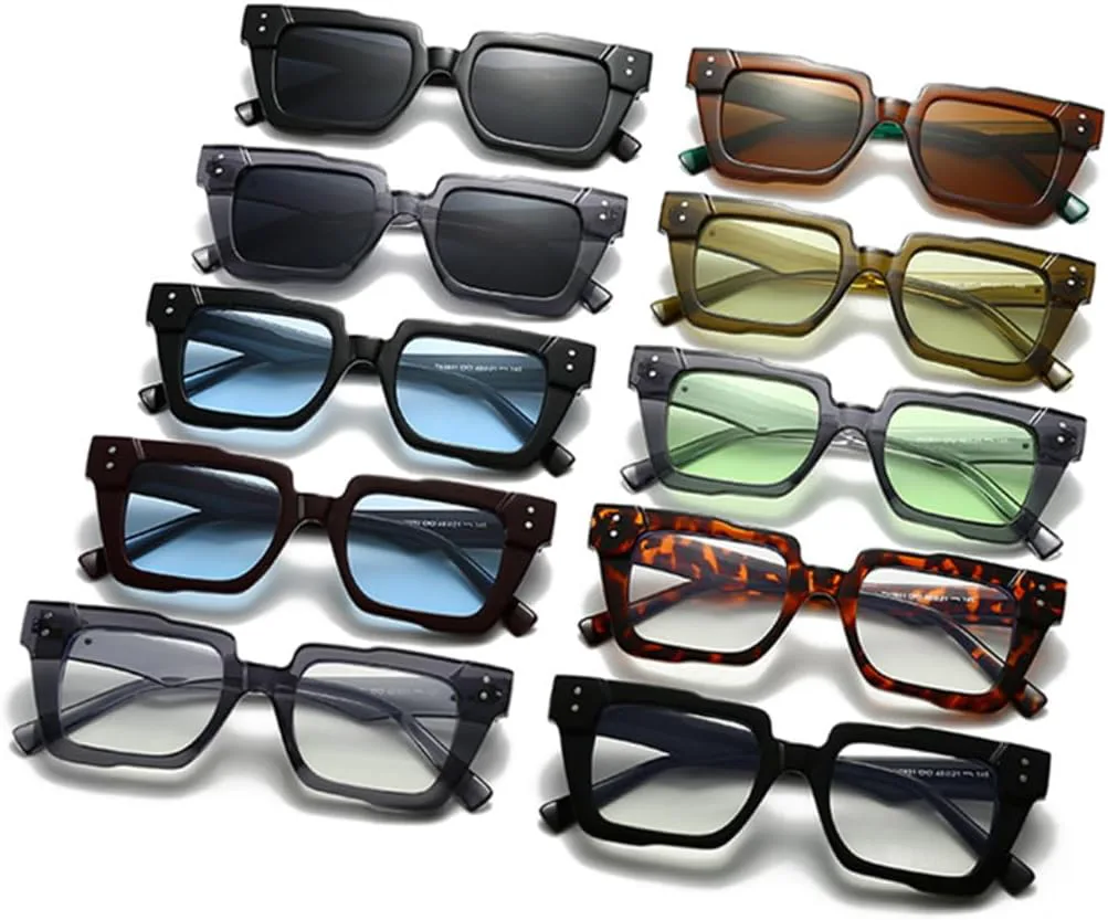 

Ретро-солнцезащитные очки «кошачий глаз» для женщин с прозрачными линзами цвета океана, модные очки для мужчин с заклепками в стиле панк VVTWSSW, Brown Green Tea