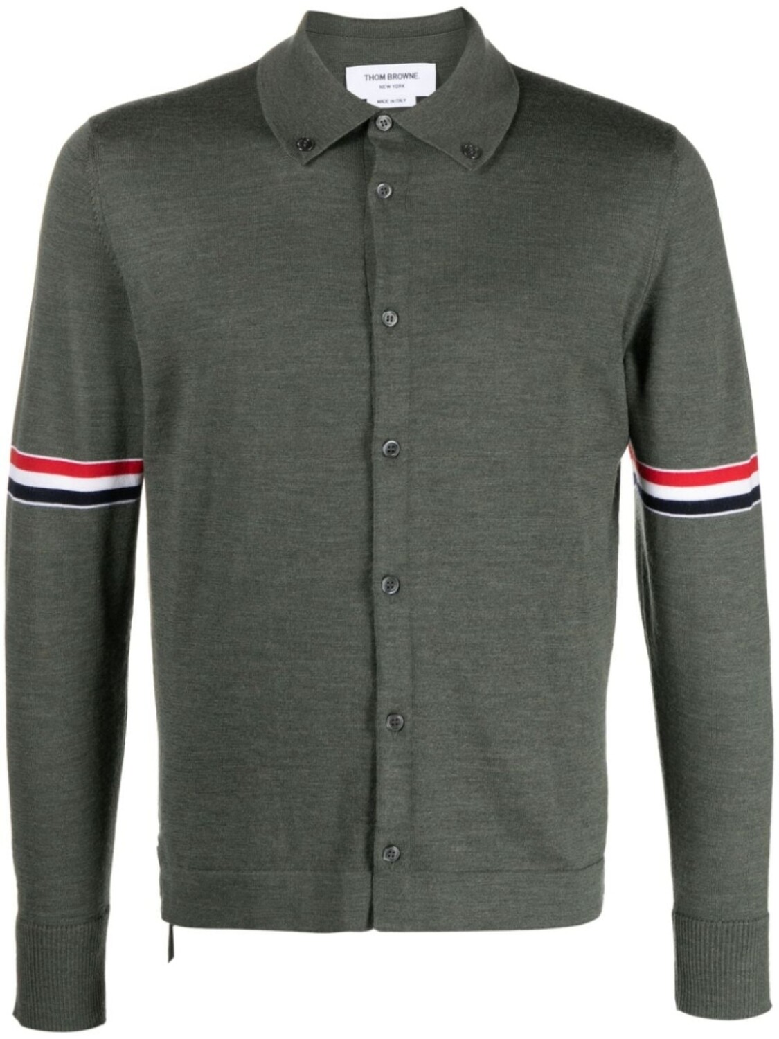 

Thom Browne кардиган из вирджинской шерсти с полосками RWB, зеленый