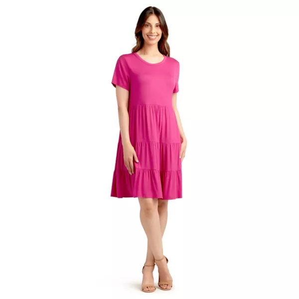 

Женское платье с коротким рукавом в несколько ярусов Apt. 9, цвет fuchsia