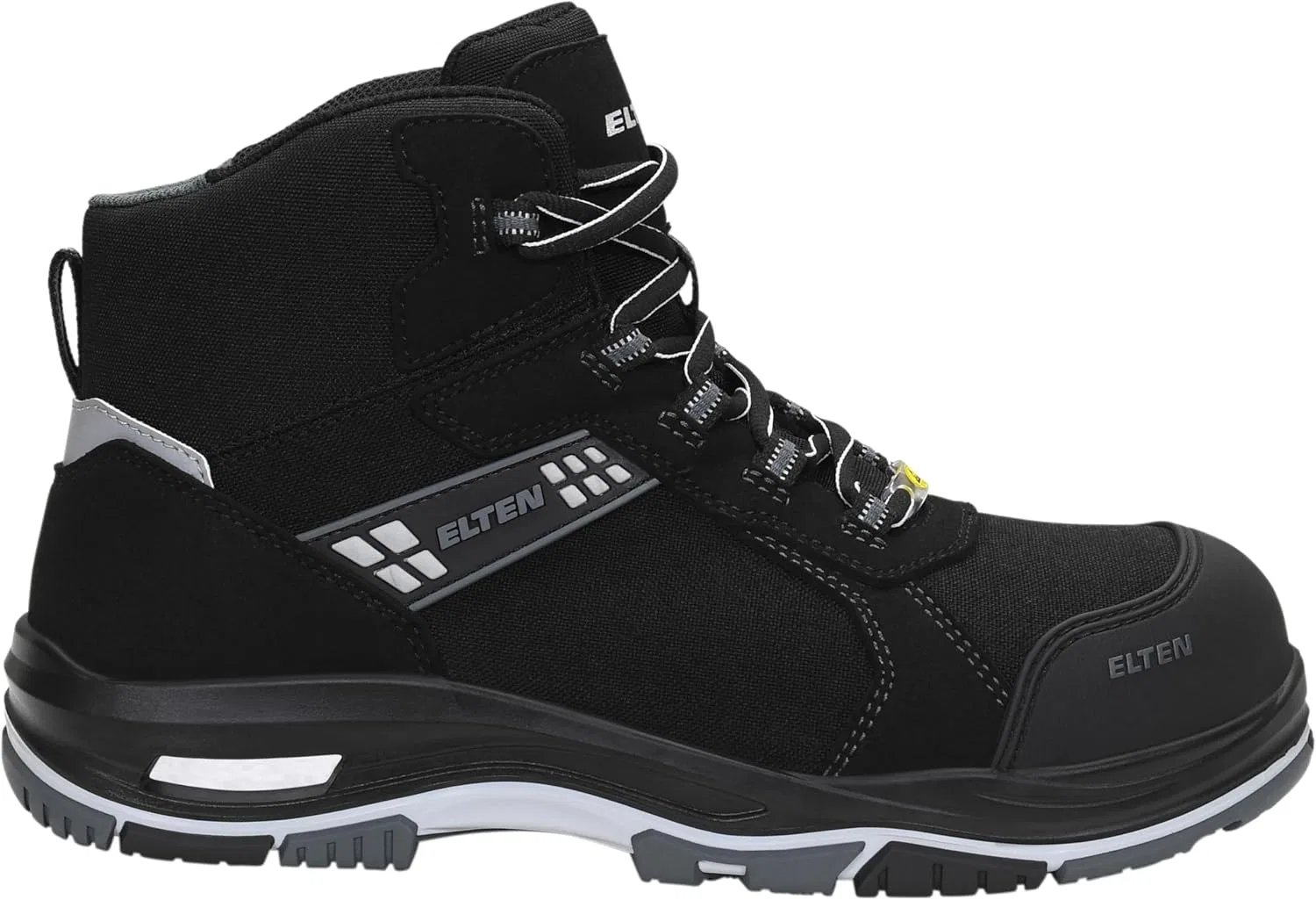 Защитная обувь ELTEN Ian XXTP Pro Grey Mid ESD S3S, женская и мужская, текстиль, пластиковый подносок, легкая, классическая — фото 2