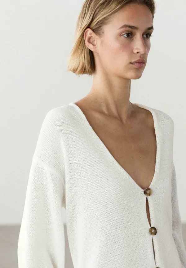 Кардиган Massimo Dutti, белый — фото 3