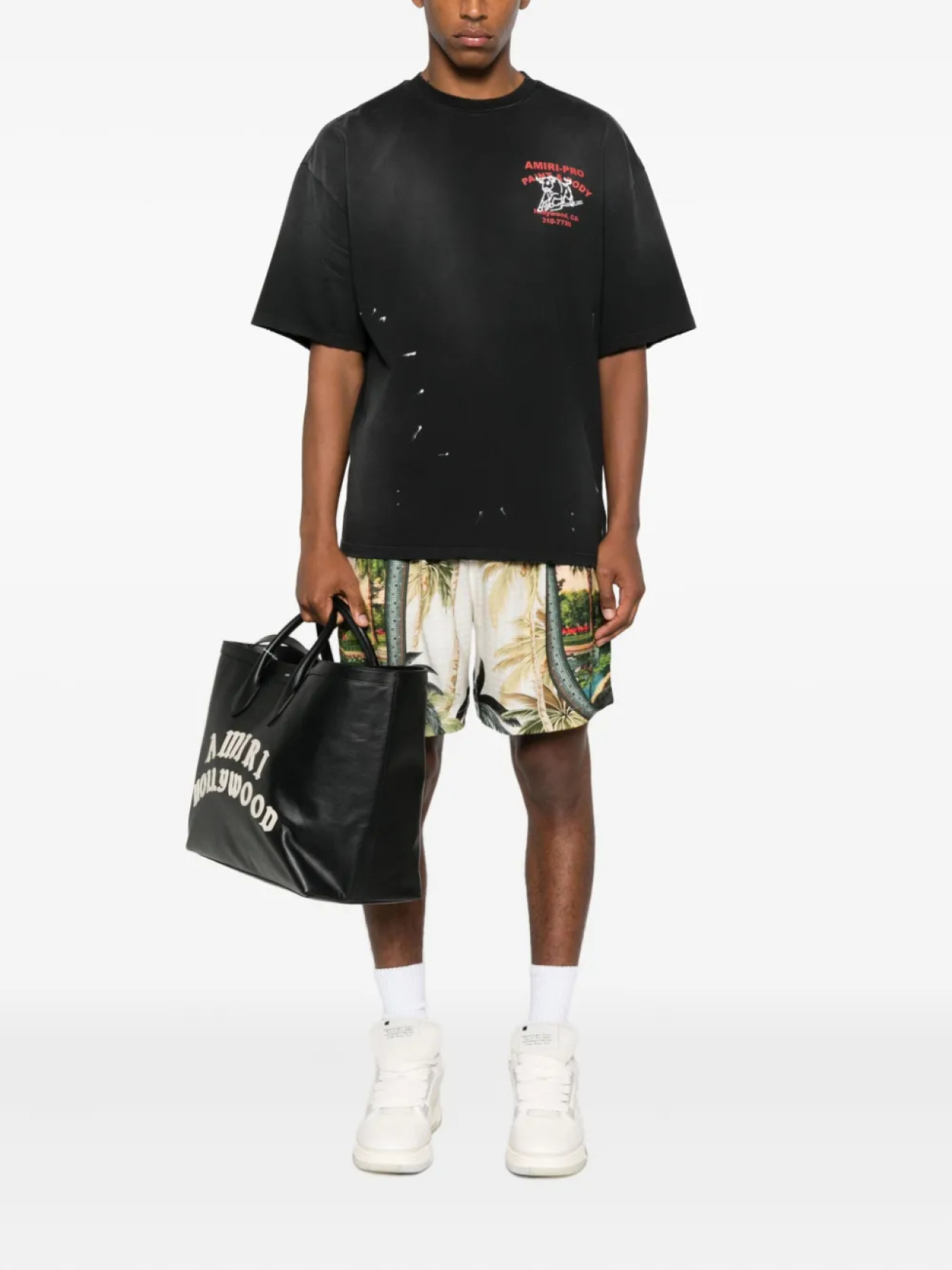 

Футболка AMIRI из хлопка с графическим принтом, черный