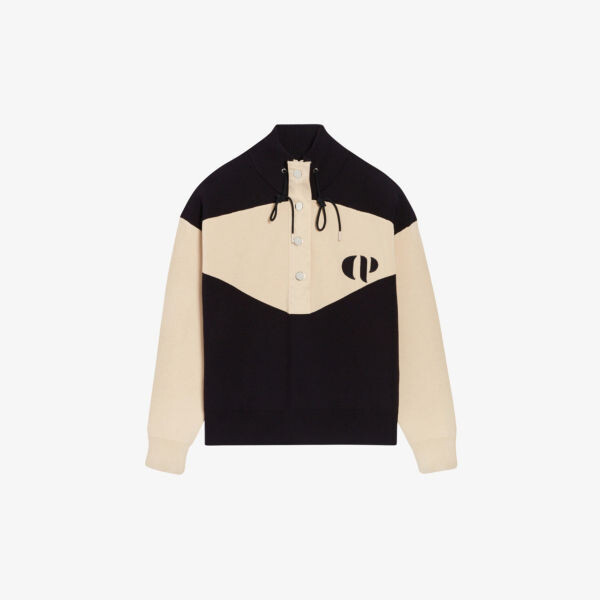 

Толстовка из джерси с коротким рукавом и вышитым логотипом Claudie Pierlot, цвет bleus