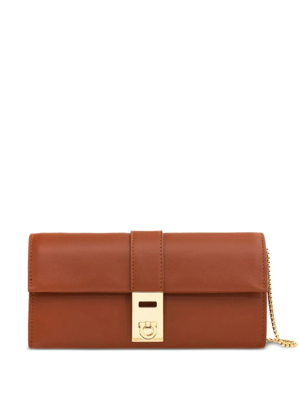 

Клатч с декором Gancini Ferragamo, коричневый