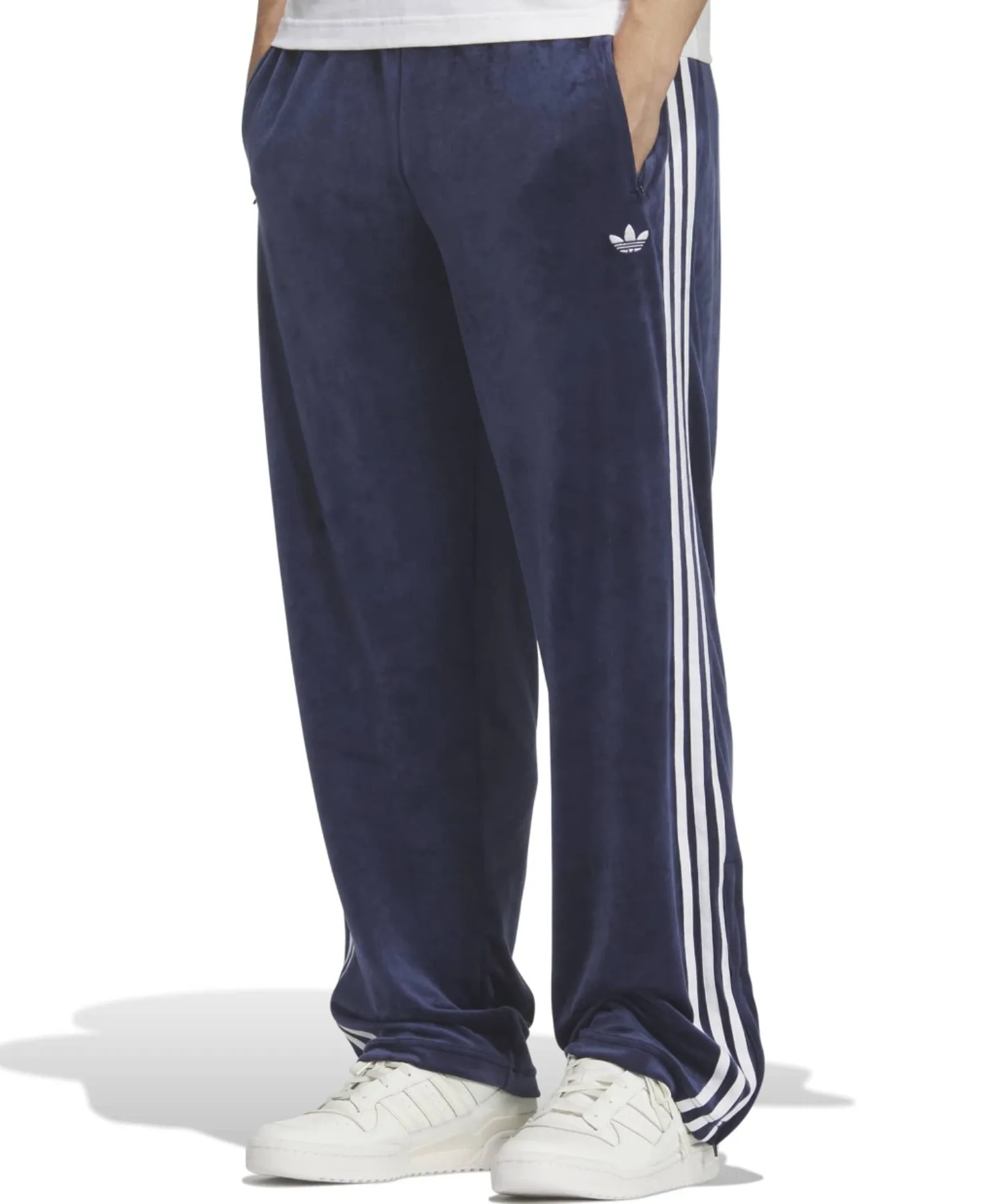 Треники из велюра Firebird TP adidas темно-синие — фото 2