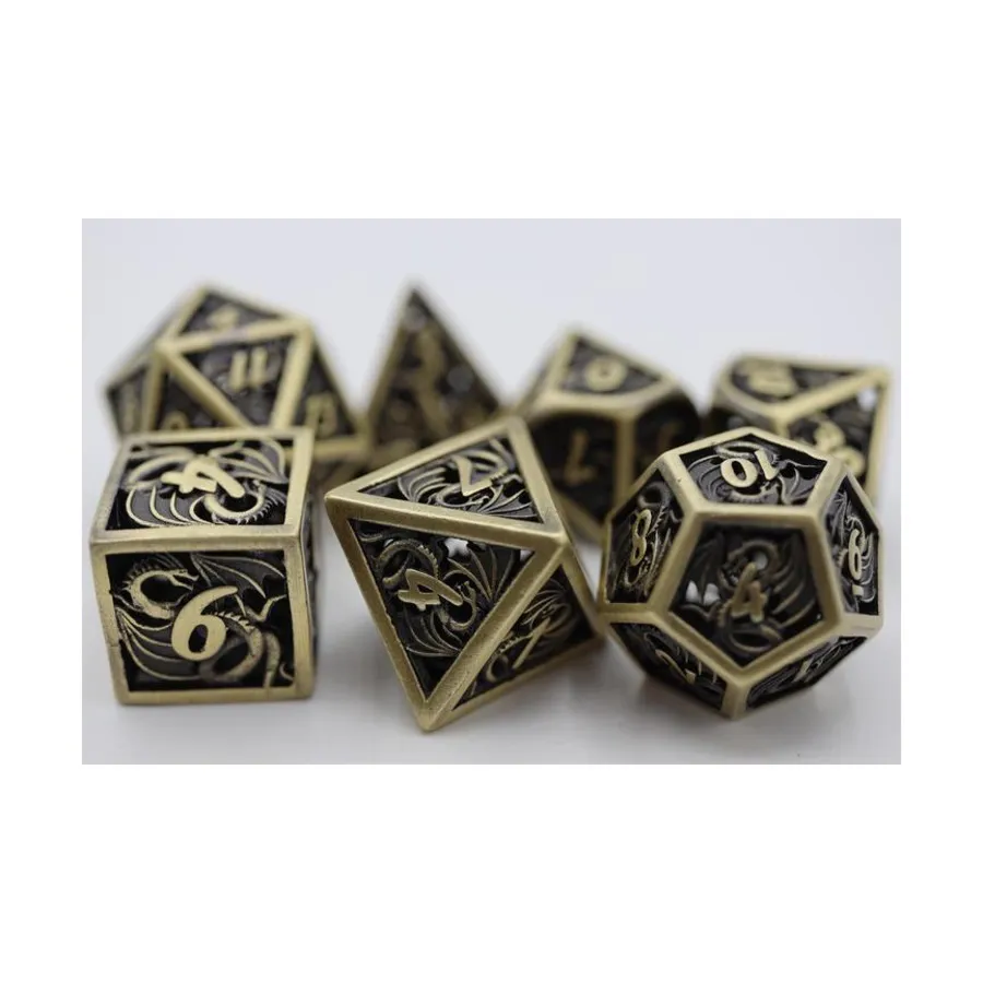 

Набор полых полигонов — дракон, бронза (7), Dice Sets - Metal - Hollow