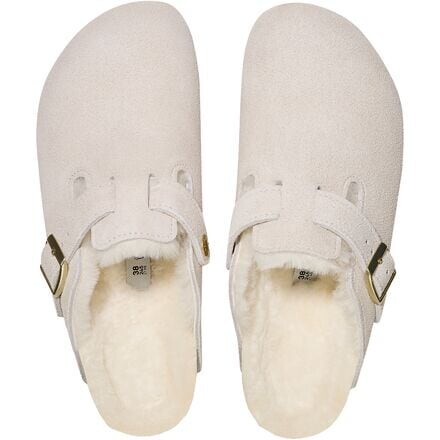 Узкие туфли Boston на овчине - женские Birkenstock, цвет Antique White/Antique White Suede Shearling — фото 3