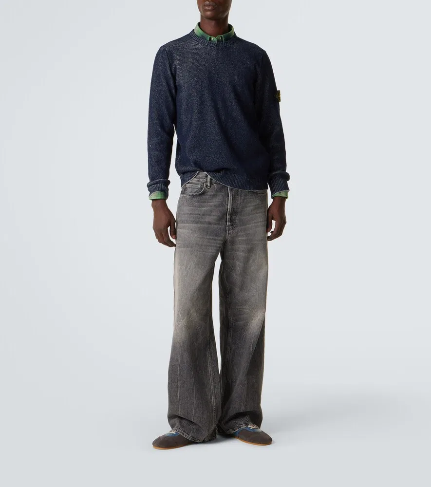 Свитер Compass из хлопковой смеси Stone Island, синий — фото 2