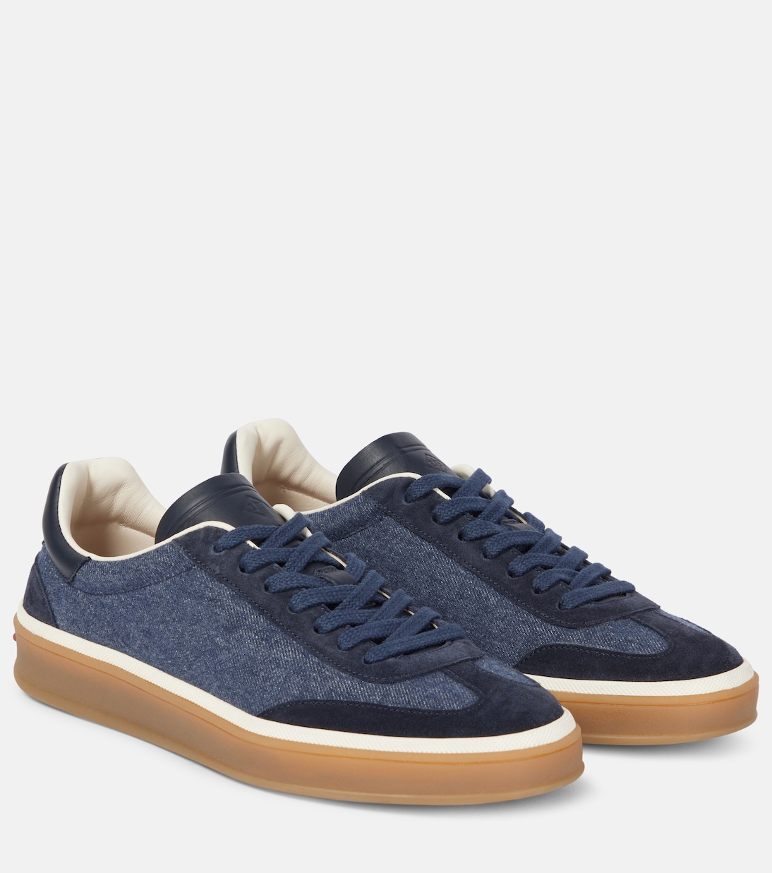 Теннисные кеды Walk с отделкой из замши и денима Loro Piana, Surge Blue
