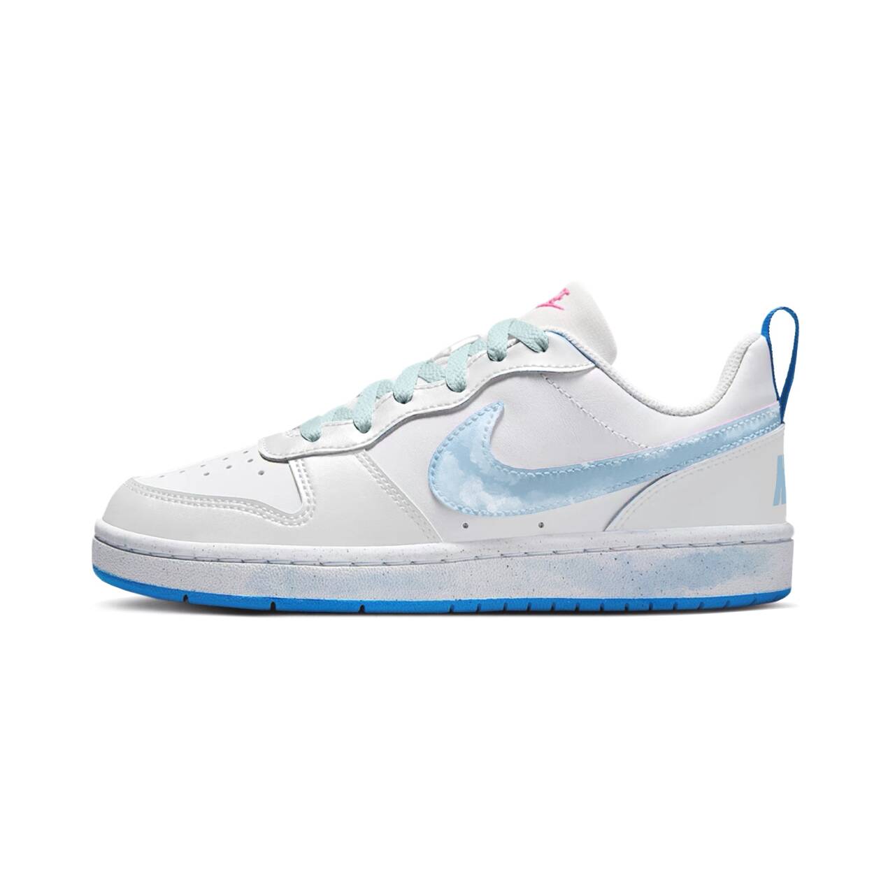

Nike Детские кроссовки для скейтбординга Court Borough Cyan Blue Lanskater с низким верхом, нескользящие, синие, для подростков