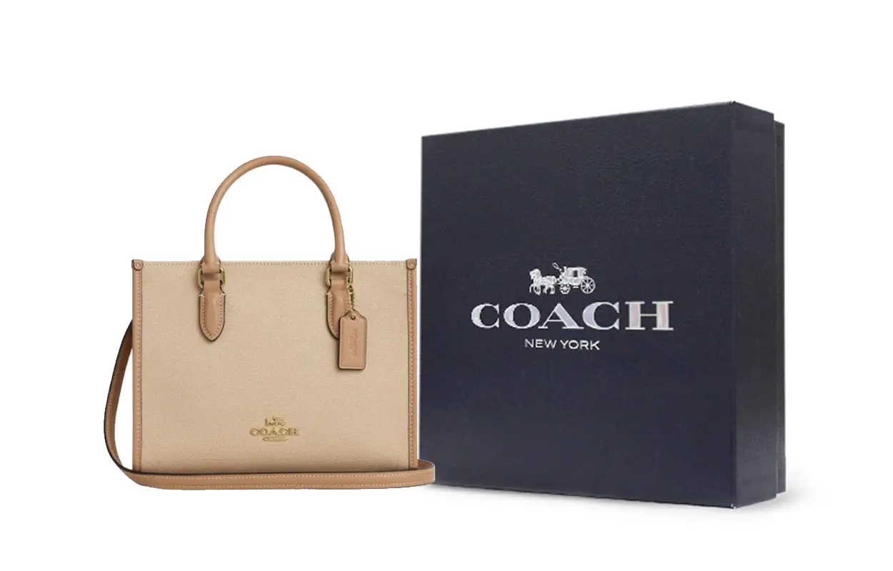 

COACH Сумка-шоппер Мэгги ПВХ через плечо маленькая женская темная натуральная