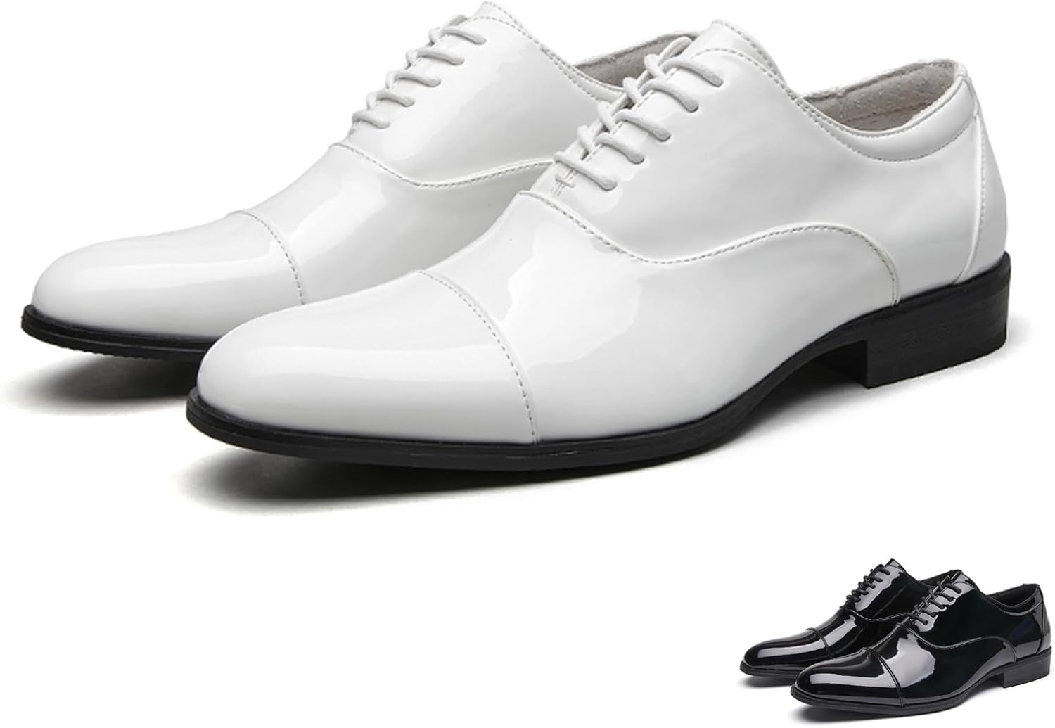 

Мужские туфли OXNEUHG из лакированной кожи с шнуровкой для смокинга, модные классические оксфорды с закрытым носком, низкие, для повседневной носки, бизнеса, свадьбы и официальных мероприятий, белый