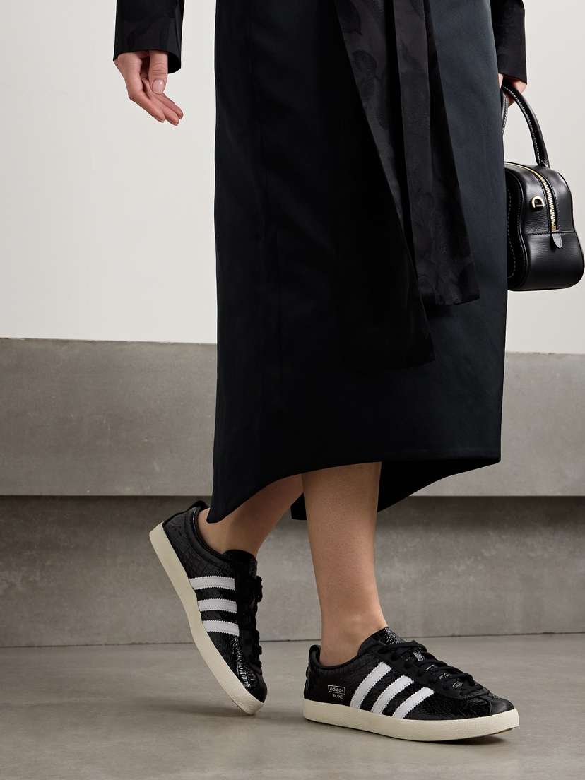 Кроссовки Blanc из глянцевой кожи с крокодиловым эффектом Adidas Originals, черный — фото 2