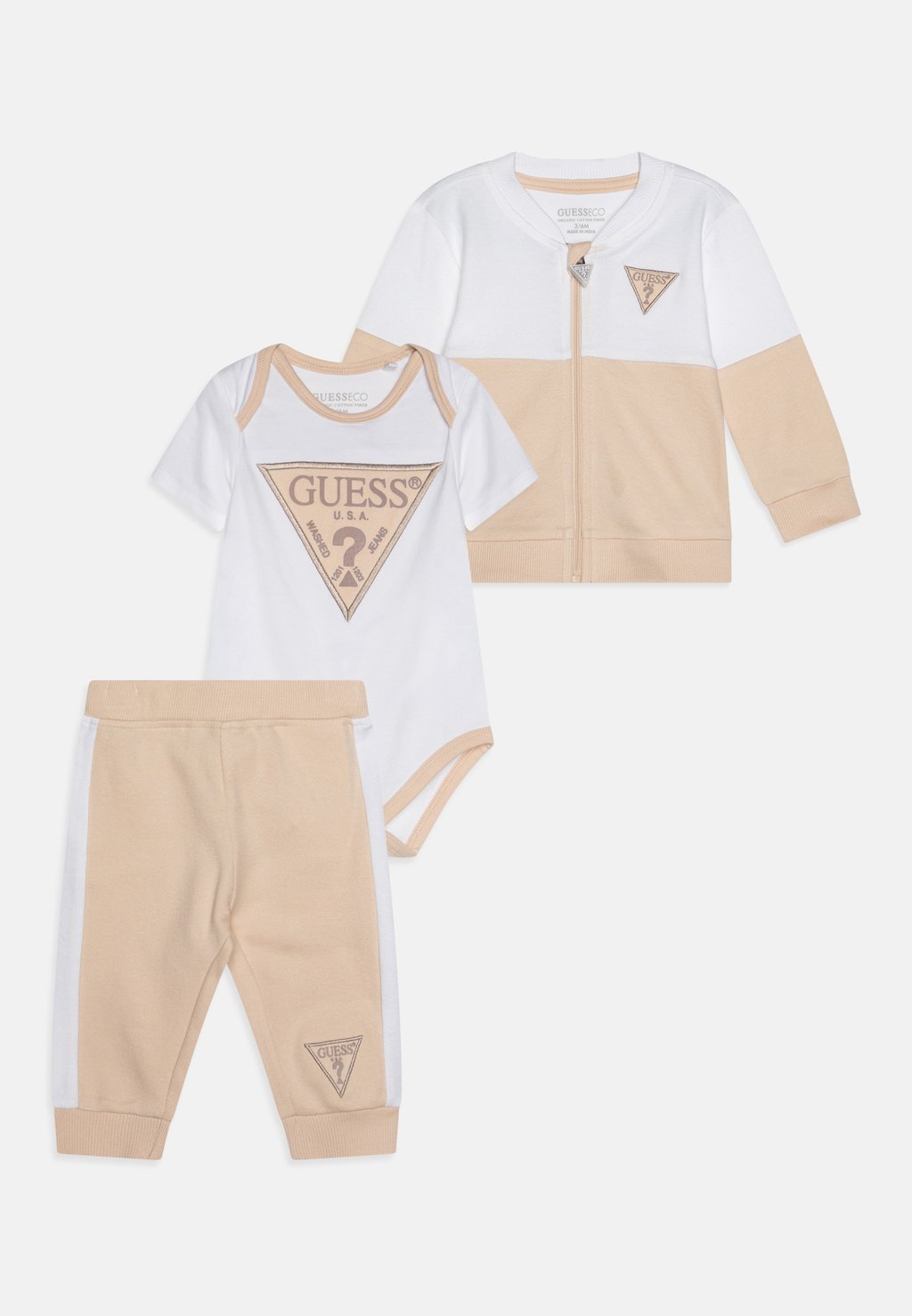 

Футболка с длинным рукавом BABY ACTIVE ZIP UNISEX SET Guess, бежевый