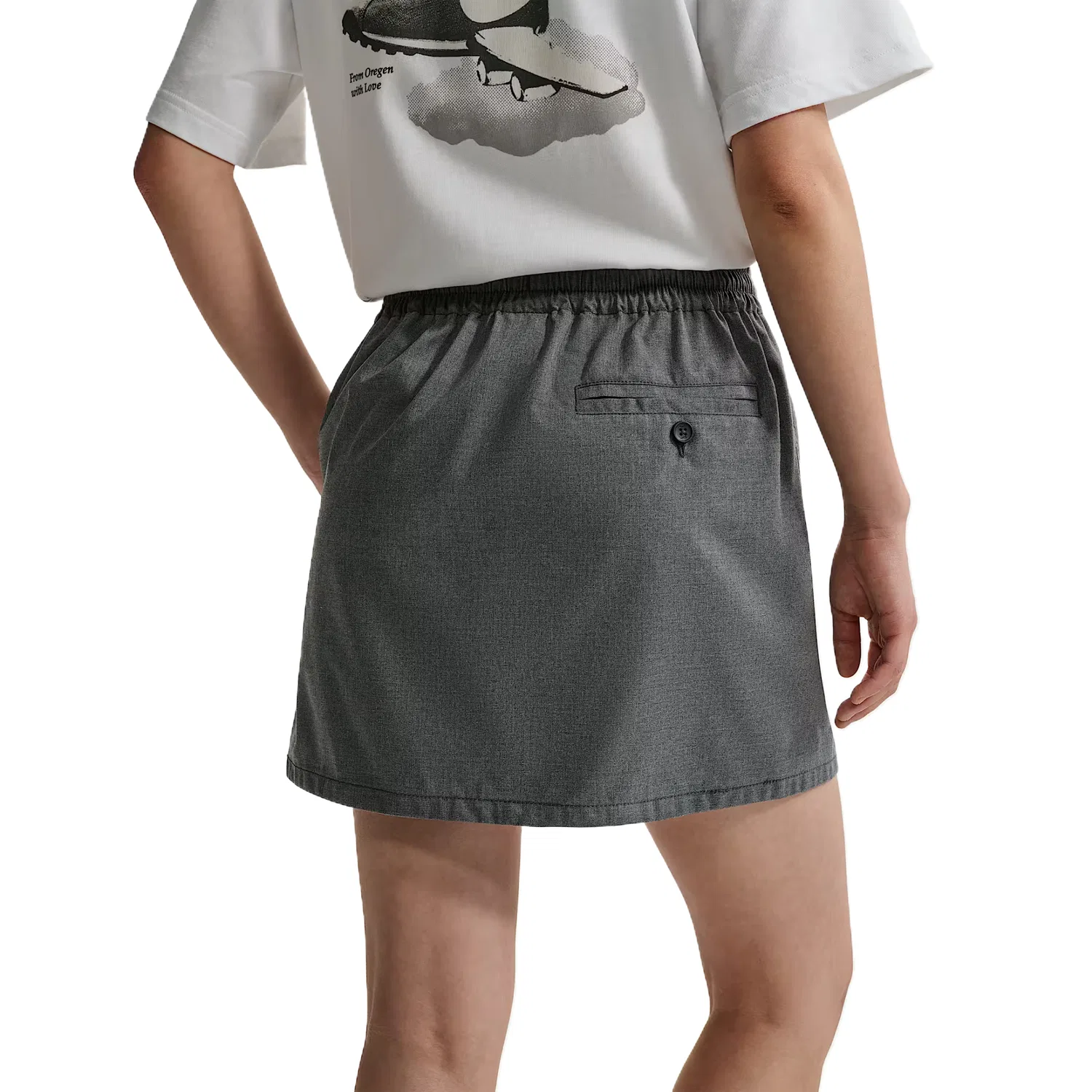 Спортивная повседневная юбка женская Nike, Black/Light Gray/Black — фото 3